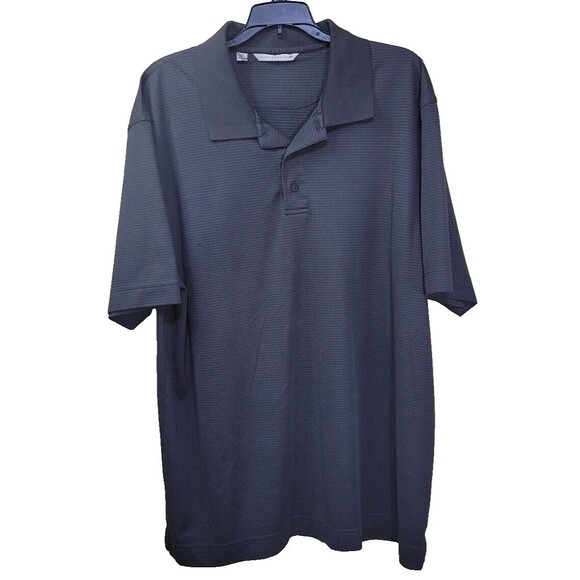 Cutter & Buck Polo Shirt Mens XL Gray Pin Stripe Short Sleeve Golf Outdoors - Picture 1 of 11